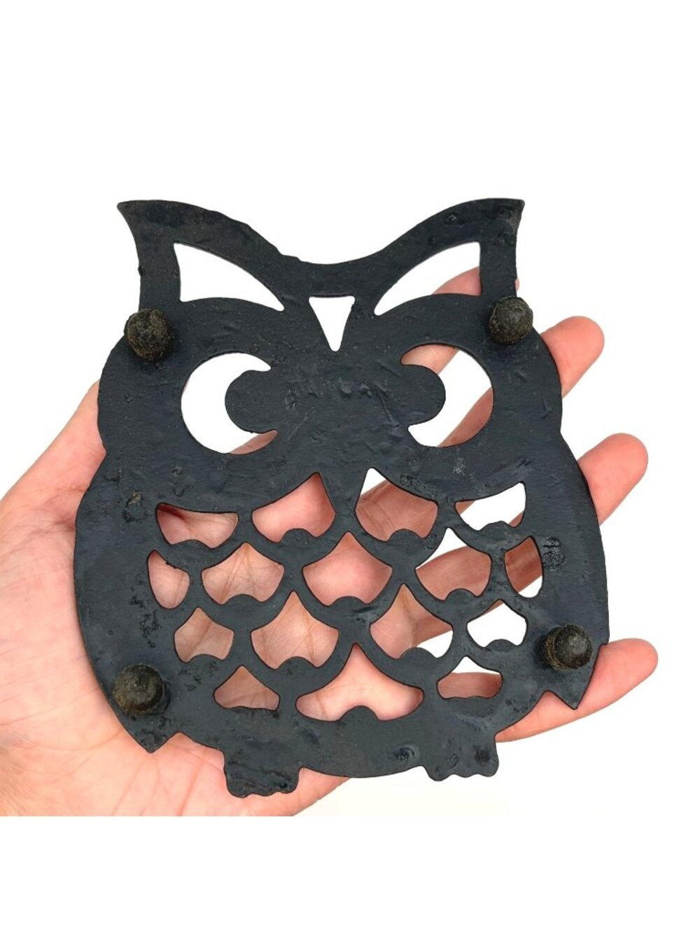 Vintage Cast Iron Owl Trivet 5" - Picture 2 of 4